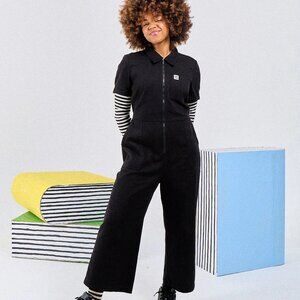 Lucy & Yak Ragan Cotton Jumpsuit in Black | UK 10 (US 6)